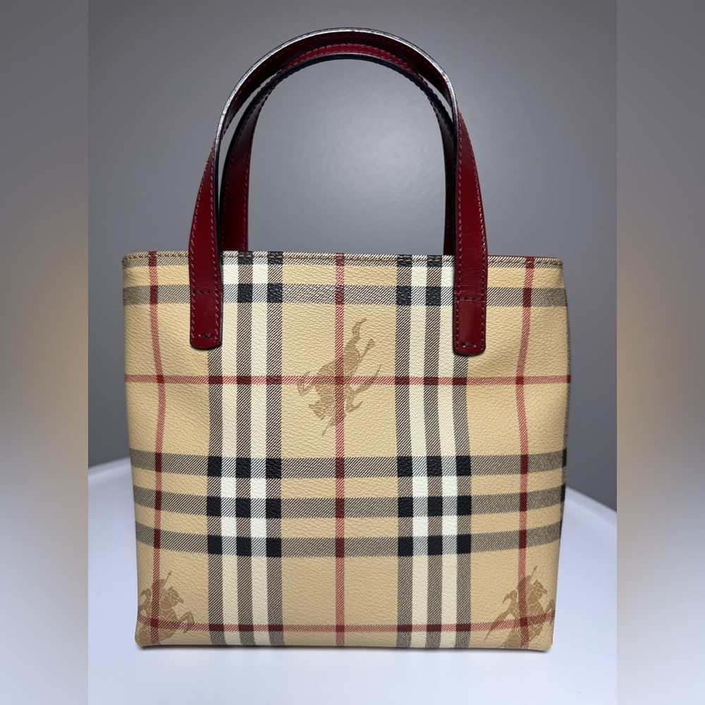 Burberry Haymarket Check PVC and Leather Mini Oxford Tote